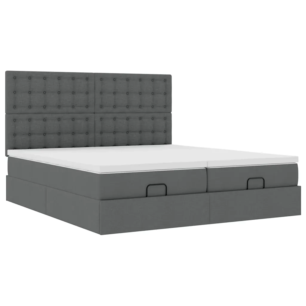 vidaXL Struttura Letto Pouf con Materassi 180x200 cm in Tessuto