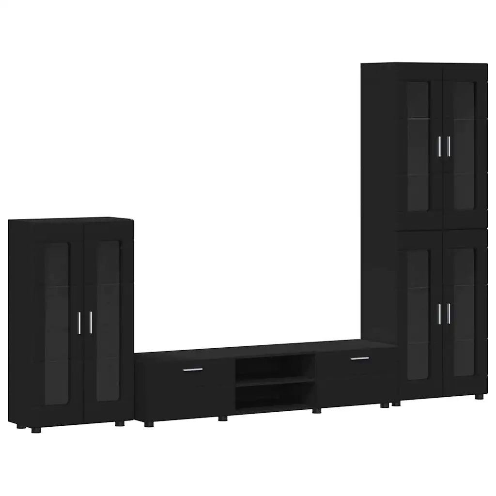 Set mobile TV con cassetto FLORIN 3 pcs Nero Legno multistrato