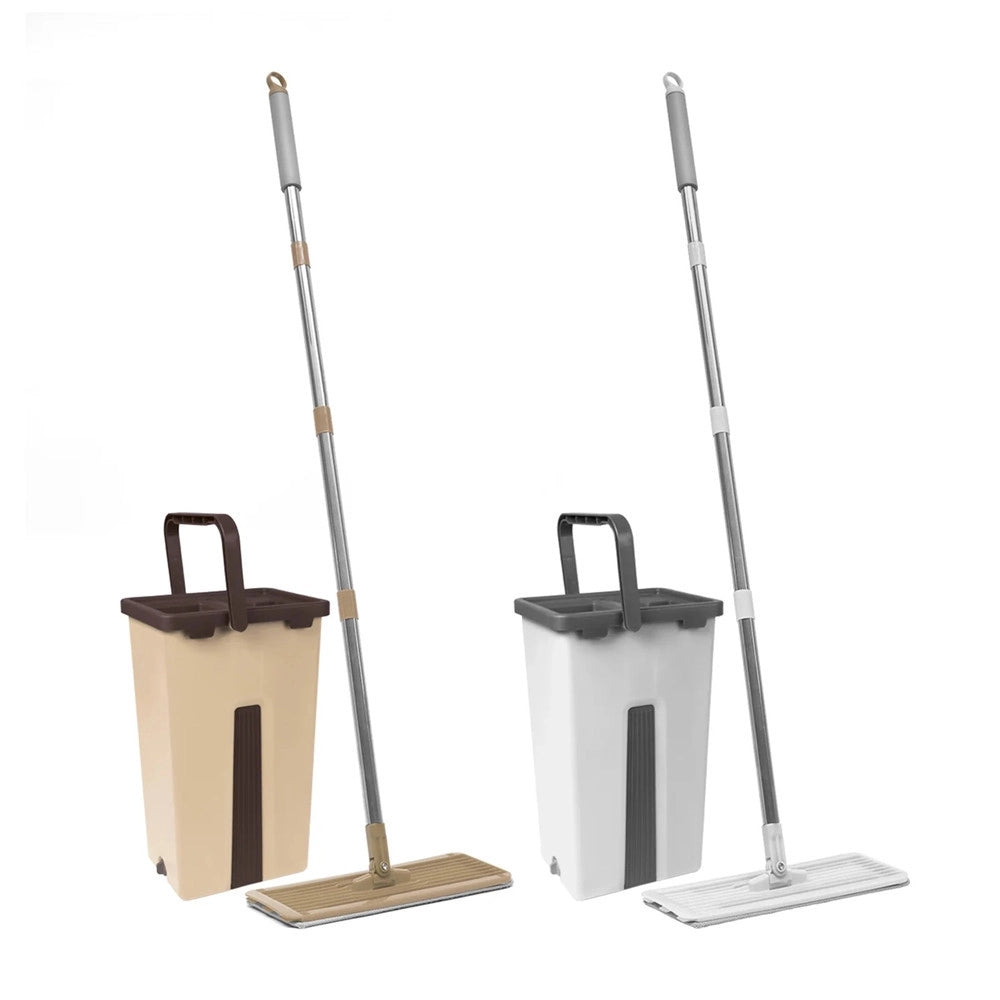 Trade Shop - Scopa Lavapavimenti Secchio Con Doppio Serbatoio 8 Lt Testina Orientabile A 360° Leggero -