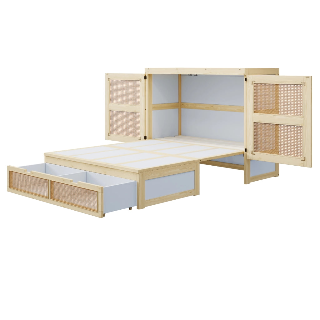 LETTO A SCOMPARSA 140x200 cm Legno colore naturale