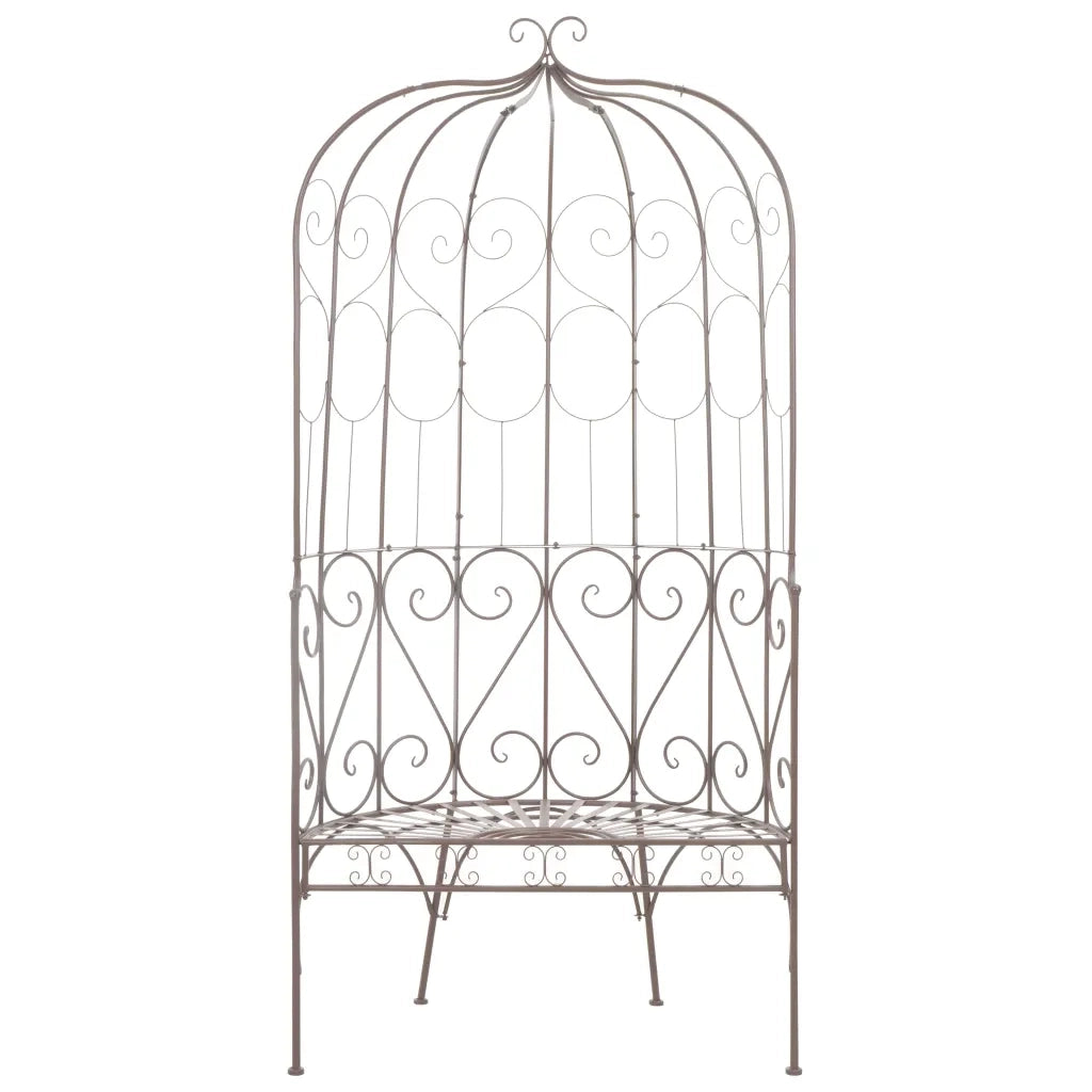 Panchina da Giardino 95 cm in Ferro Marrone Anticato 45433