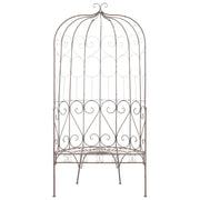 Panchina da Giardino 95 cm in Ferro Marrone Anticato 45433