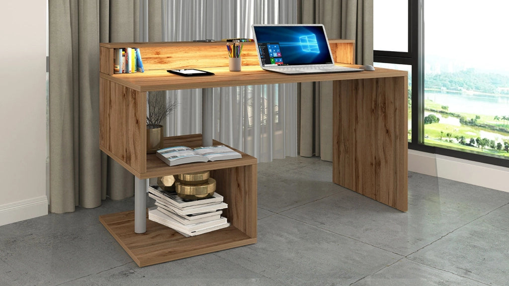 Scrivania a Giorno 140x60x92,5 cm Esse Rovere Wotan