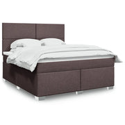 Giroletto a Molle con Materasso Marrone Scuro 180x200cm Tessuto