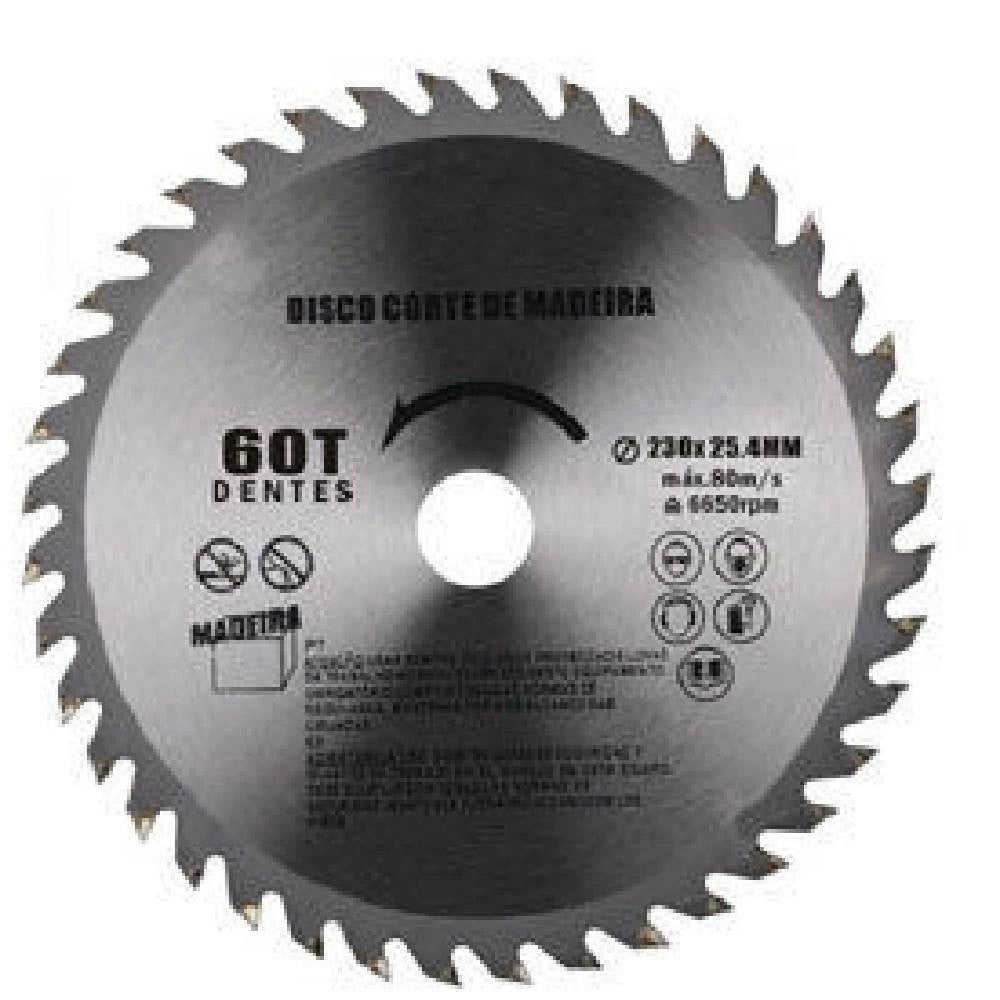 Trade Shop - Disco Taglio Legno Smerigliatrice Angolare Circolare Sega 230 X 25.4 Mm 60 Denti -