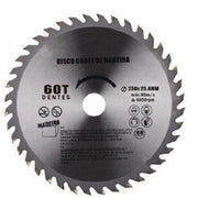 Trade Shop - Disco Taglio Legno Smerigliatrice Angolare Circolare Sega 230 X 25.4 Mm 60 Denti -