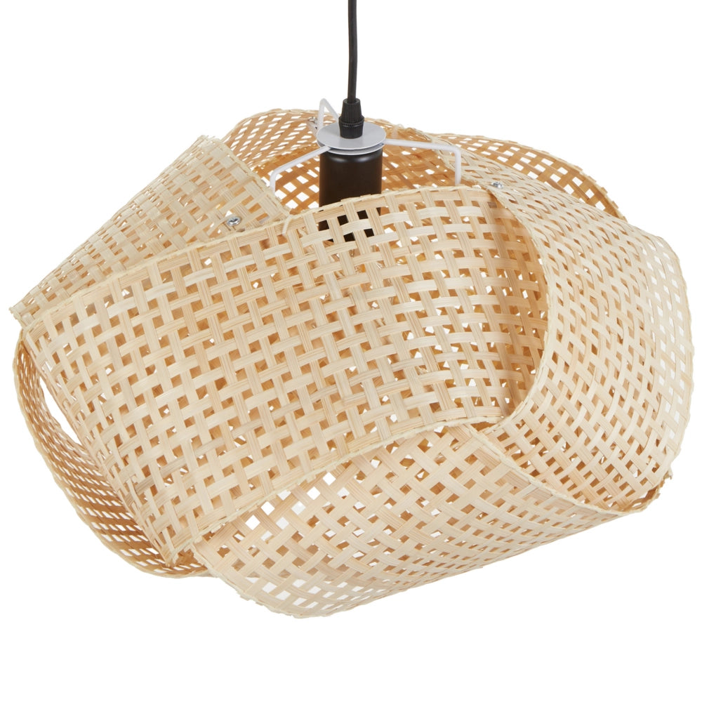 Lampada a sospensione in bambù intrecciato Luce naturale stile contemporaneo