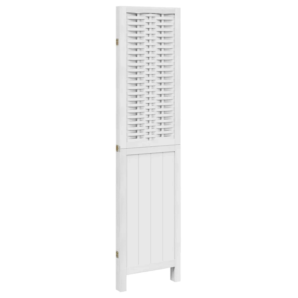 Divisorio Ambienti 3Pannelli Bianco Legno Massello di Paulownia 358717