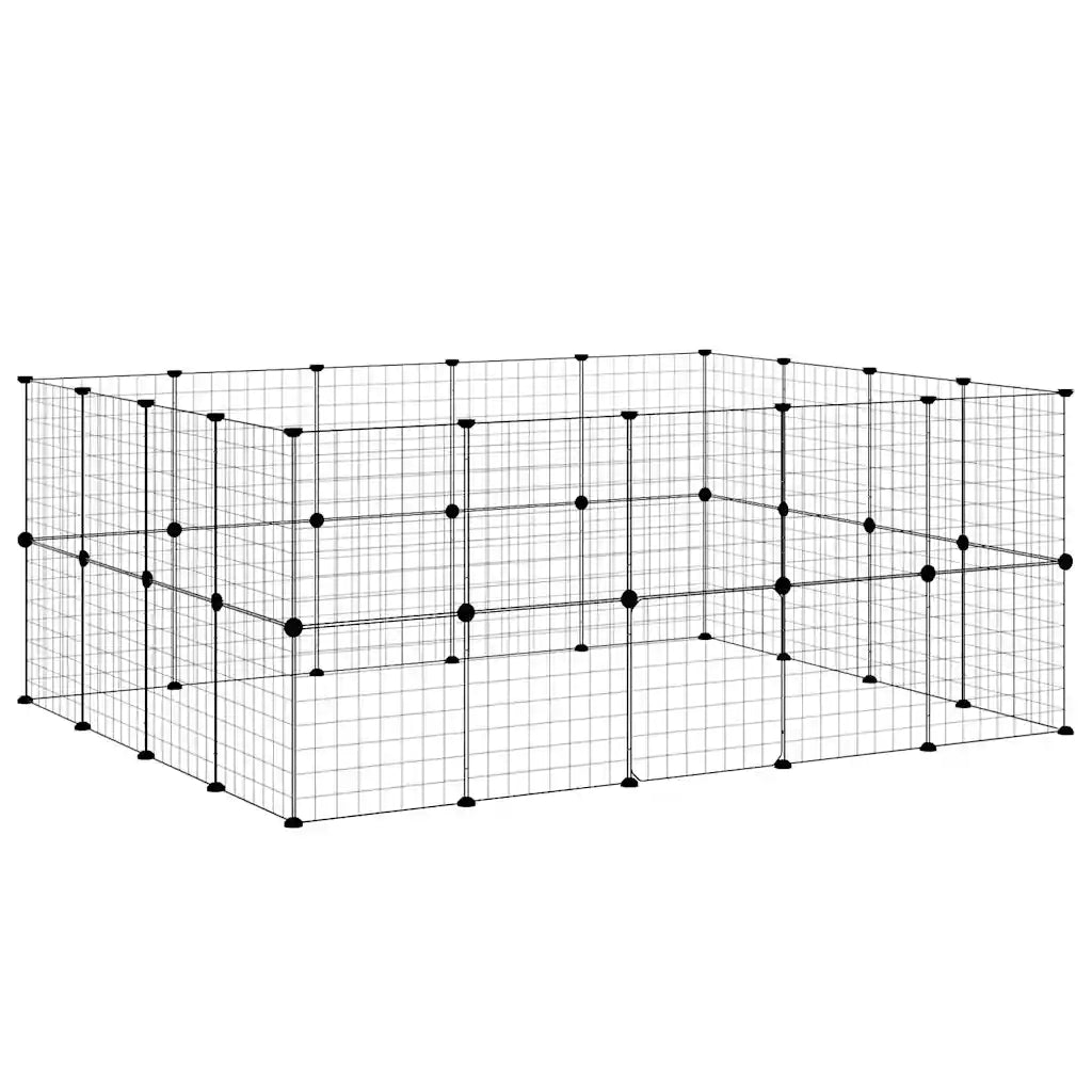 Gabbia per Animali 36 Pannelli con Porta Nera 35x35 cm Acciaio 3114039