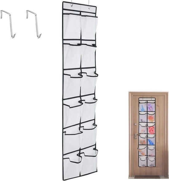 Organizzatore per scarpe sopra la porta - 12 grandi cassette con 2 ganci