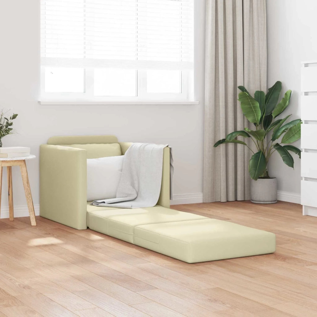 Divano letto 60cm Crema Pelle Artificiale 4106631