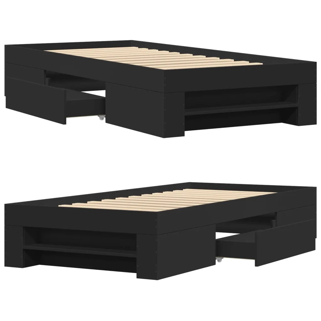 vidaXL Giroletto Nero 75x190 cm in Legno Multistrato