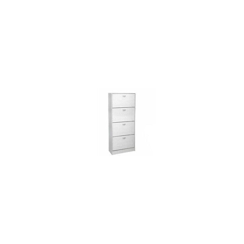 GAIA SCARPIERA 4 ANTE A RIBALTA IN LEGNO 63 X 24 X 150 CM COLORE BIANCO
