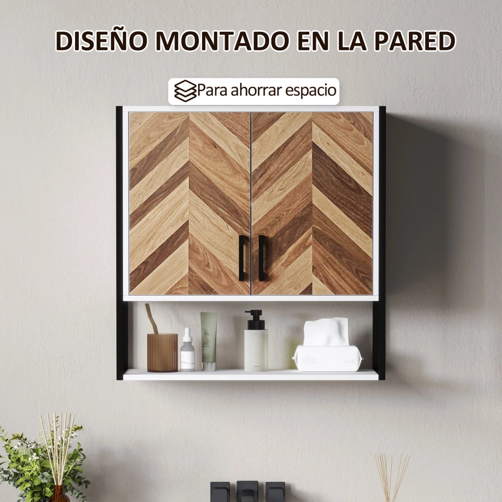 Armadietto Pensile per Bagno con 2 Ante e Ripiano Regolabile ¨C zephmum ¨C 59x20x60 cm Multicolore