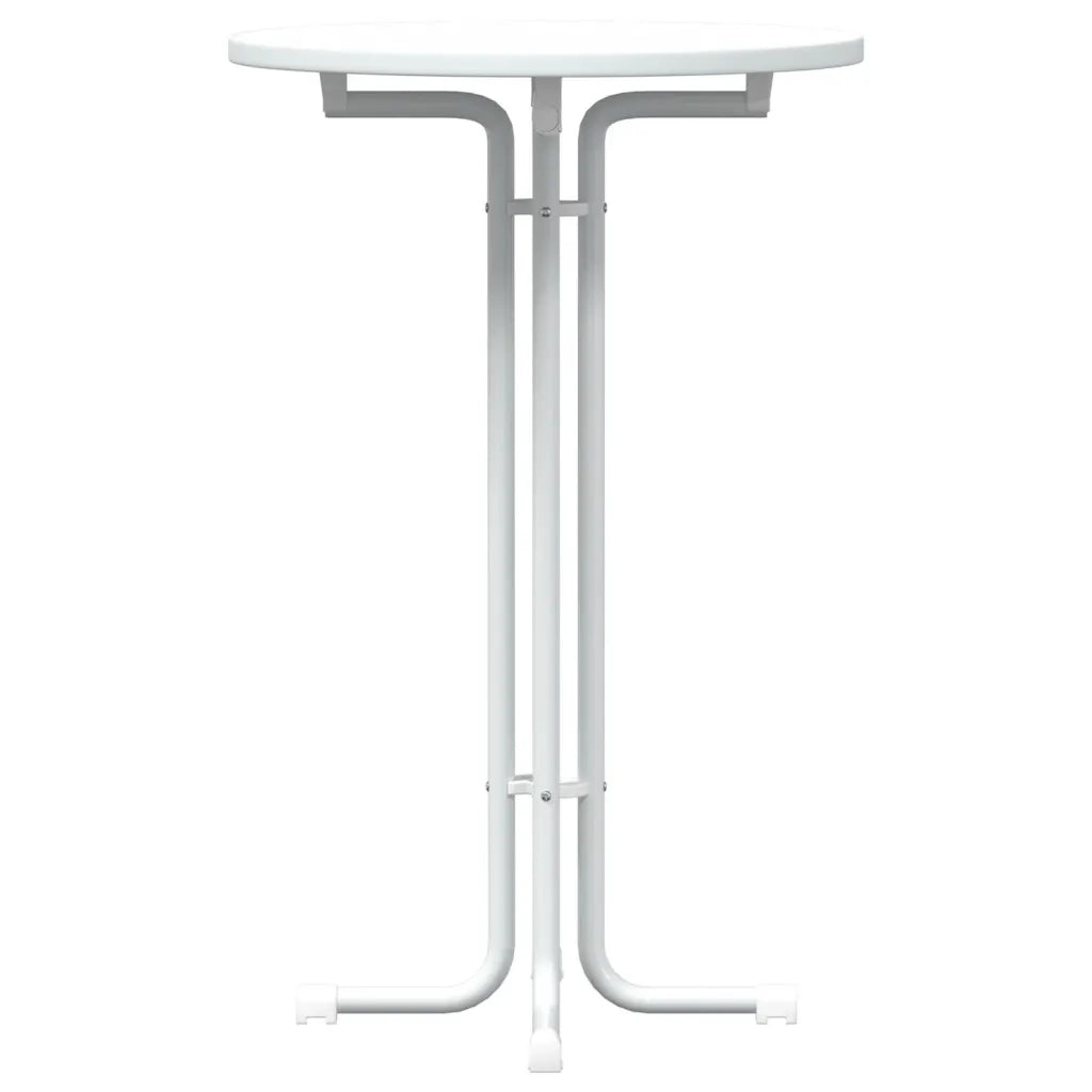 Tavolo da Pranzo Bianco Ã˜70x110 cm Legno Multistrato e Acciaio