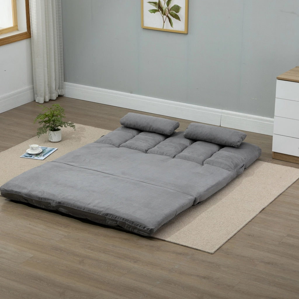 Divano 2 Posti con Schienale Reclinabile ¨C zephmum ¨C Grigio Chiaro 130x73x60 cm