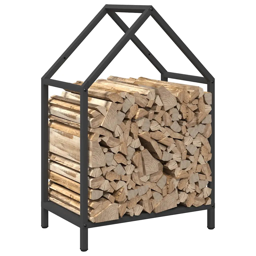 Rastrelliera per Legna da Ardere Nera 40x25x60 cm 864291