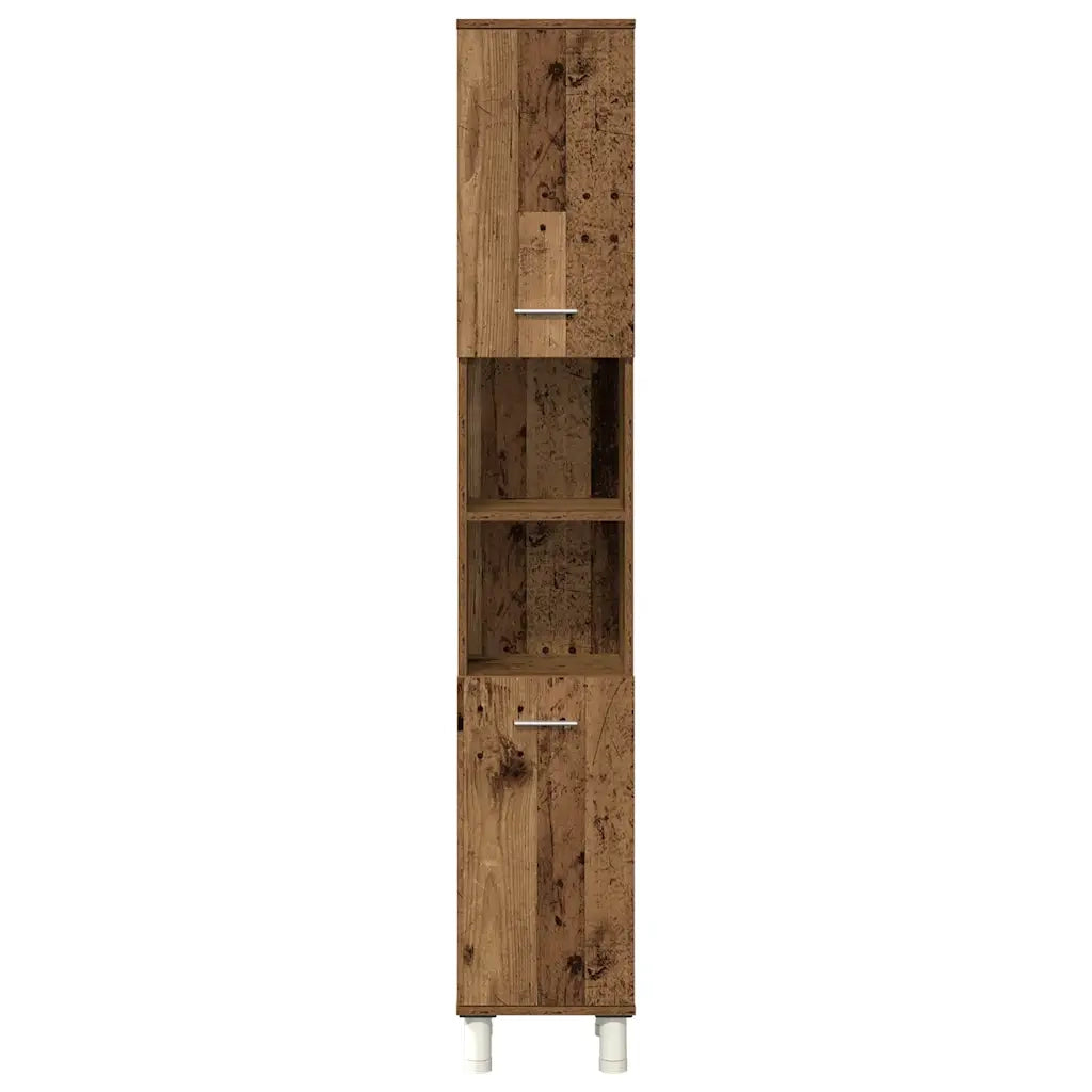 Set Mobili da Bagno 3 pz Legno Antico in Legno Multistrato