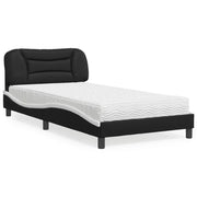Letto con Materasso Hvar Nero e Bianco 100x200 cm in Similpelle
