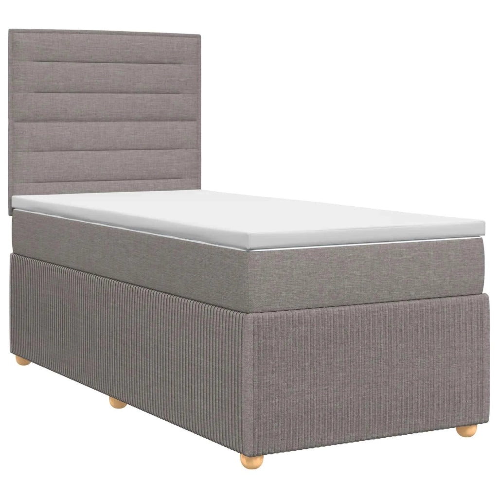 Letto box spring con materasso Tortora 90 x 190 cm Tessuto 3454281