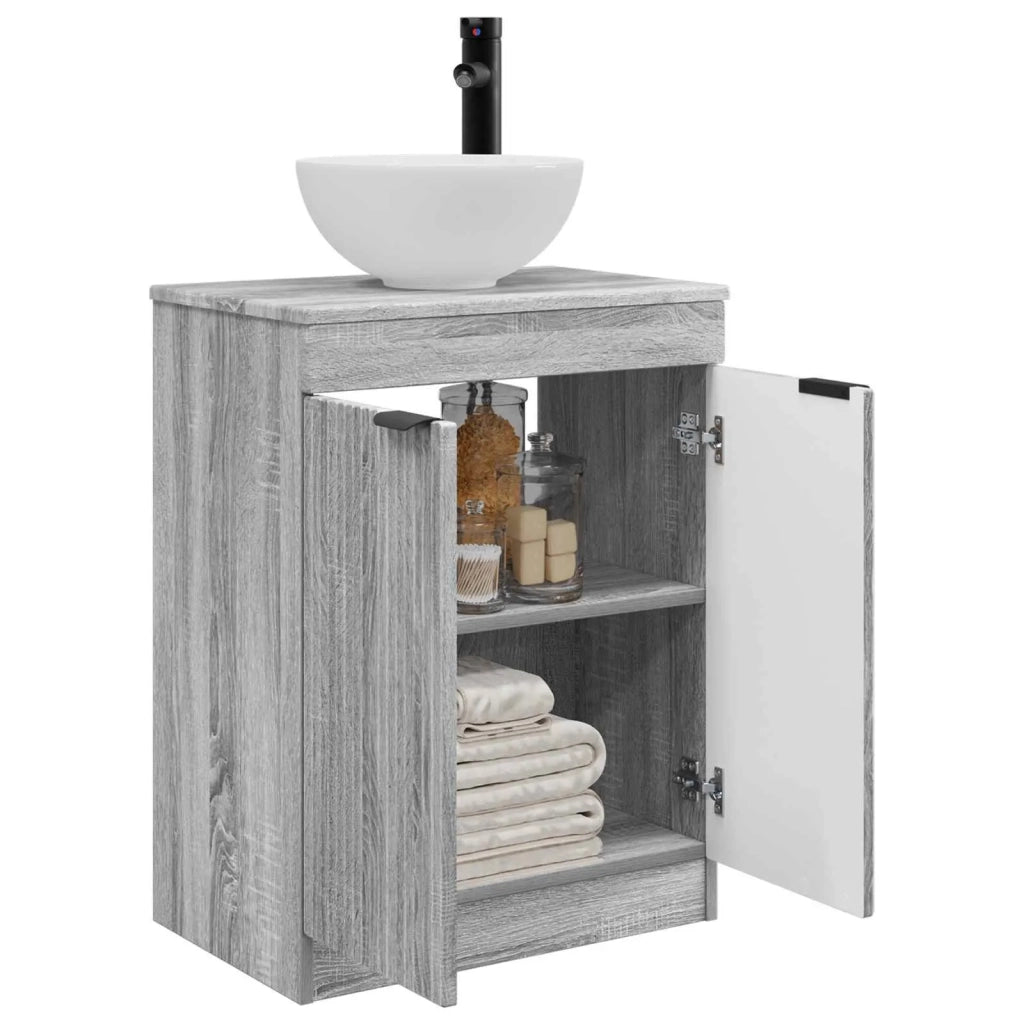 Mobile da bagno con lavabo Sonoma grigio 54 x 35 x 83 cm 890144