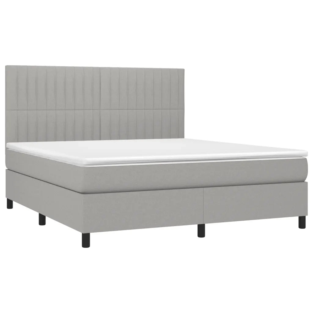 Giroletto a Molle con Materasso Grigio Chiaro180x200 cm Tessuto 3141953