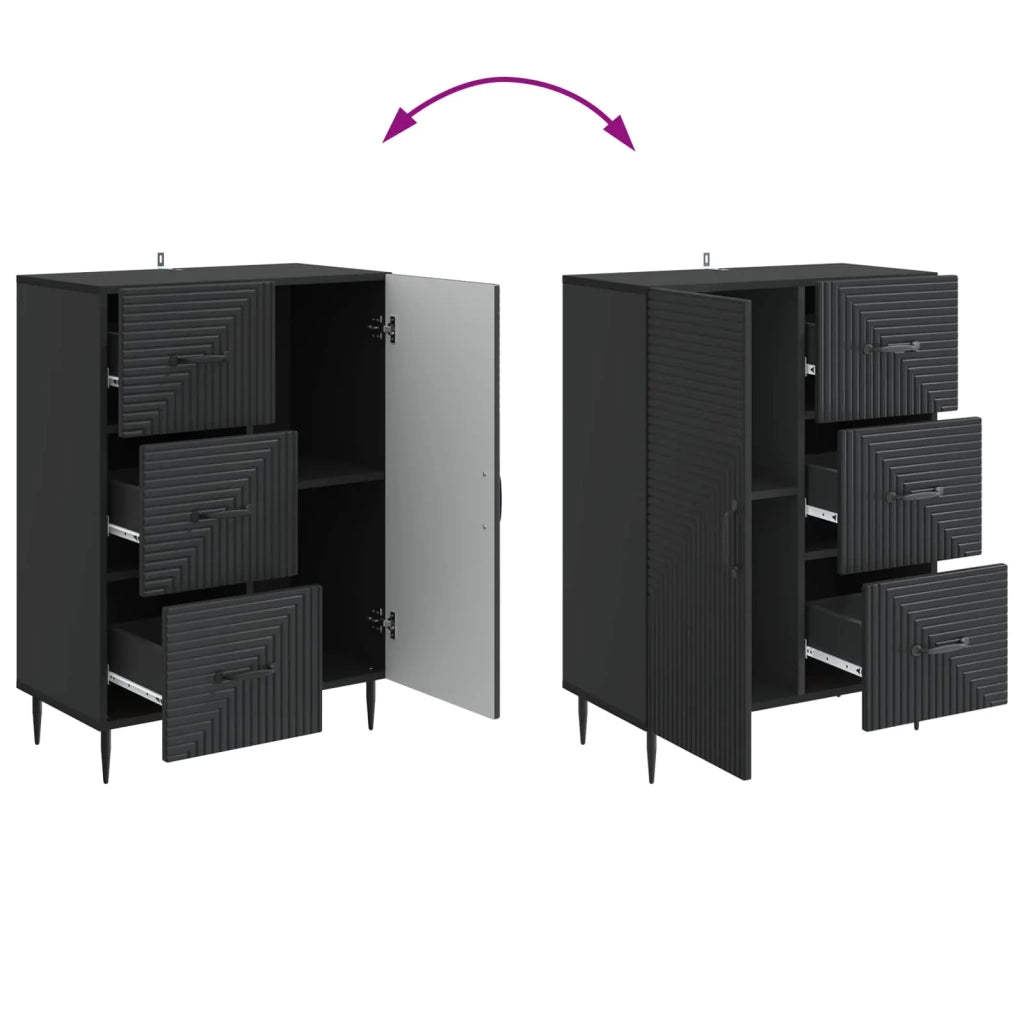 Credenza | Madia | Buffet da pranzo | Armadio da pranzo Nero 66 x 34,5 x 89,5 cm Legno ingegnerizzato