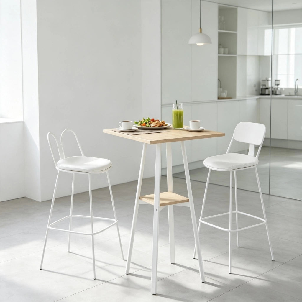 Tavolo da pranzo - bar elegante con ripiano - quadrato per 2 - con vano - solo tavolo da bar