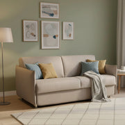 Verceia, Divano Letto 2 Posti Sfoderabile Made in Italy, 160x95 cm Grigio Tortora