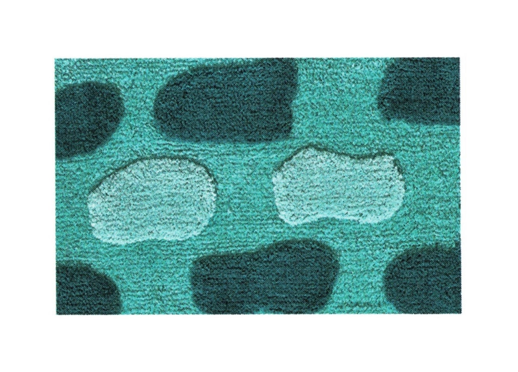 Tappeto Da Bagno Antiscivolo Disegno Stone Colore Verde - 50x80 - Verde