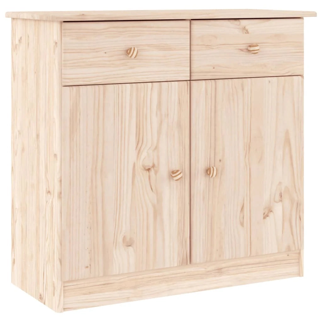 Buffet credenza cassettiera armadio mobile contenitore organizer per cucina soggiorno salotto 77 x 35 x 73 cm legno massello di pino marrone 02_0029676