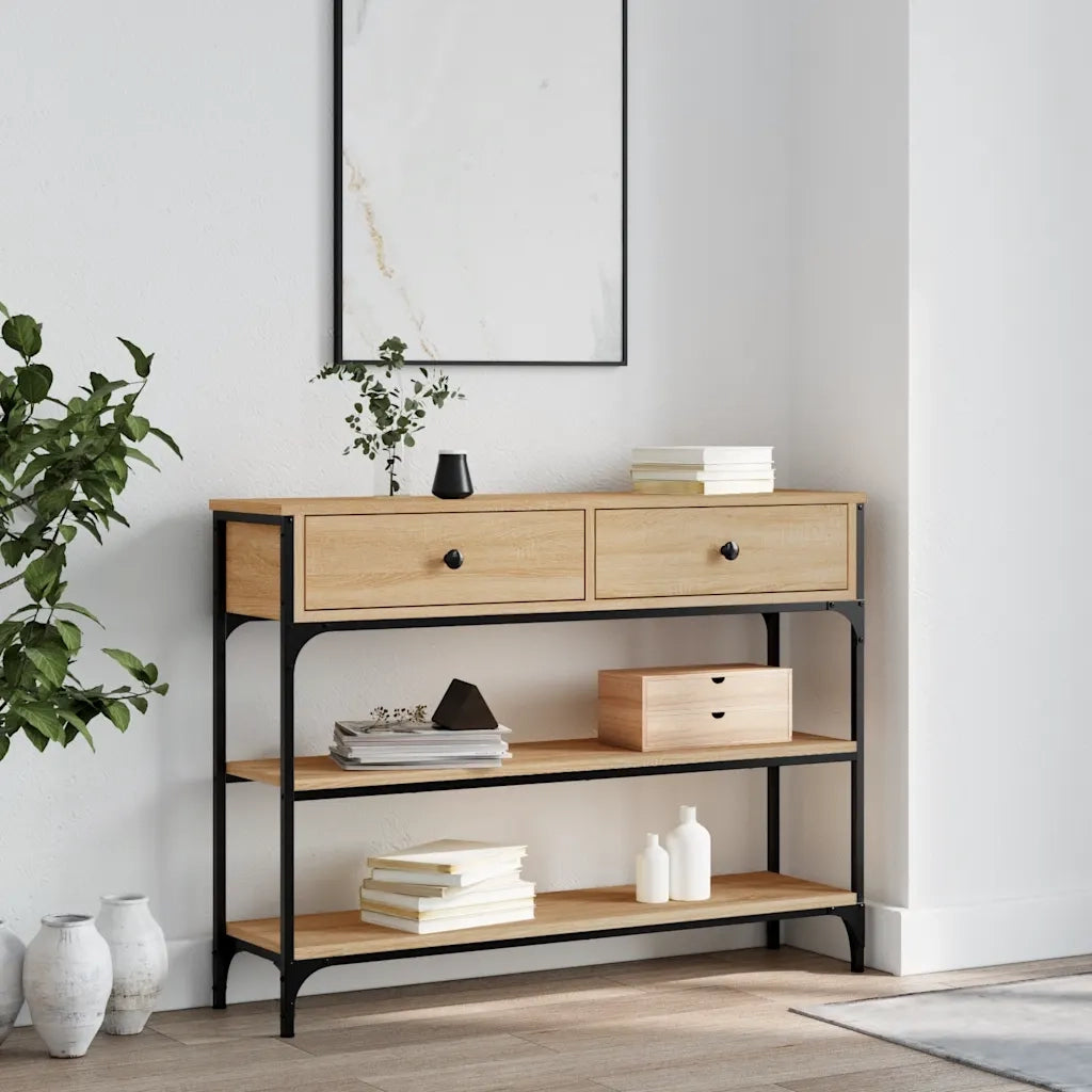 Tavolo Consolle | Tavolo d'Ingresso Rovere Sonoma 100x25x75 cm in Legno Multistrato