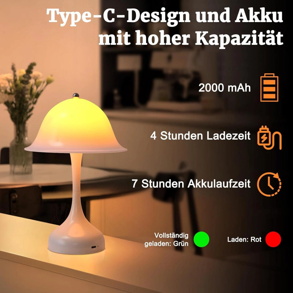 ZMH Lampada da tavolo LED USB ricaricabile dimmerabile per camera letto