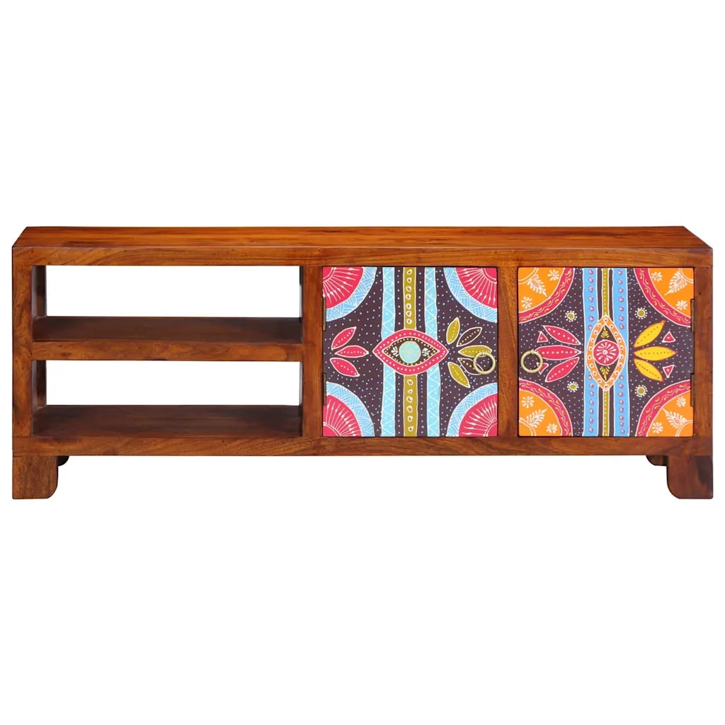 vidaXL Mobile Porta TV Multicolore 110x30x40 Legno Massello di Acacia