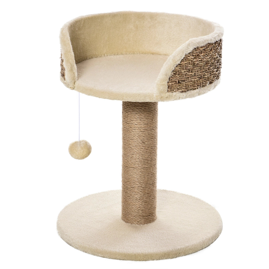 Letto per Gatti con Cuscino ¨C Zephmum ¨C Naturale e Beige 40x40x49 cm