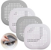 Protettore di scarico 4 pezzi - Silicone - Valvola di scarico doccia - Spazzola per capelli - Valvola di scarico per tubo di scarico - Adatto per scarico bagno - 13.8 cm