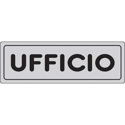 TARGA SEGNALETICA ADESIVA UFFICIO - VINILE CM 15X5- 10 pezzi