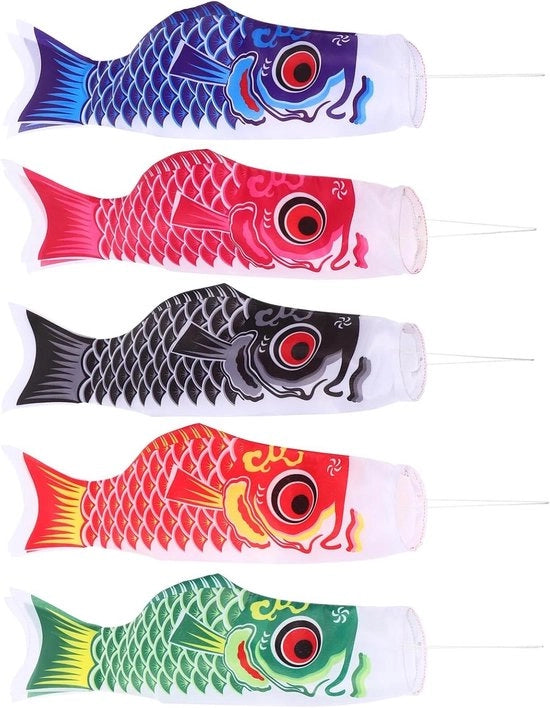 Bandiera di pesce carpa koinobori per vento - Decorazione per camera giapponese