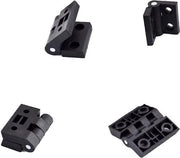 Set di cardini porta finestre 4 pezzi, cardini di plastica neri, per porta finestra a battente (48 * 48 mm)