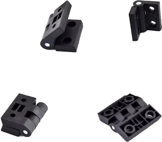 Set di cardini porta finestre 4 pezzi, cardini di plastica neri, per porta finestra a battente (48 * 48 mm)