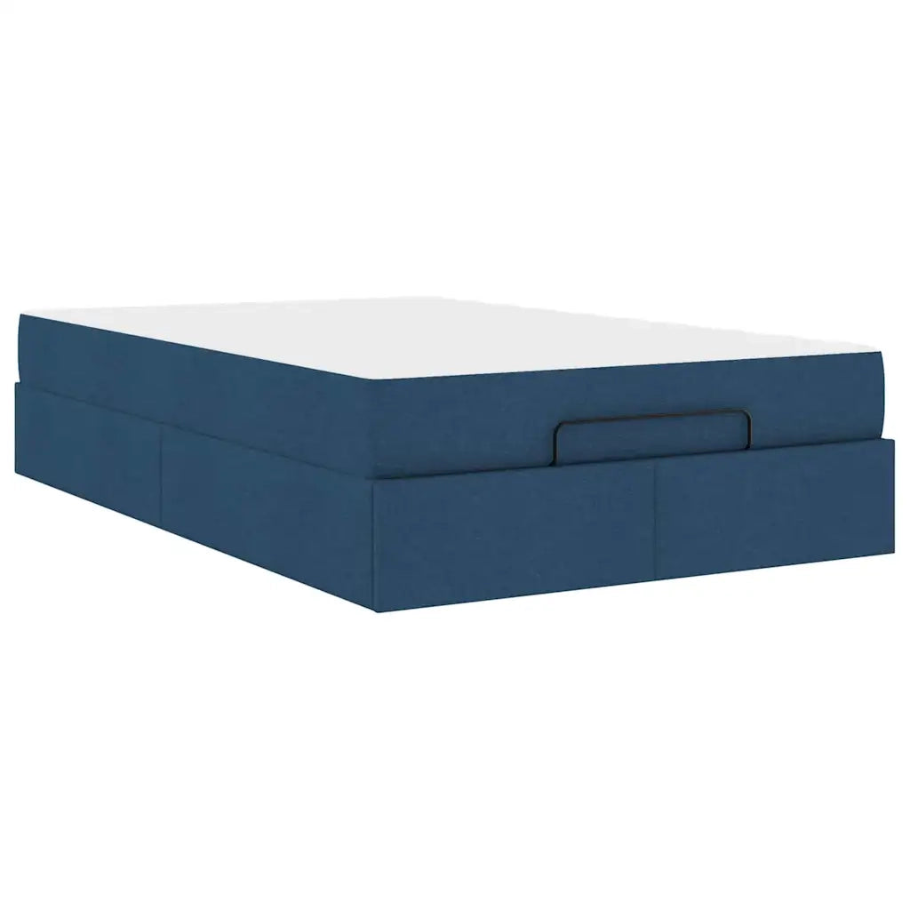 vidaXL Struttura del letto con materasso Blu 120 x 200 cm Tessuto