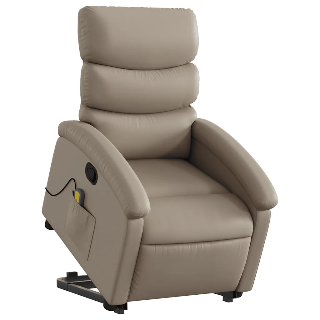 Poltrona Alzapersone Massaggi Reclinabile Cappuccino Similpelle 3204053