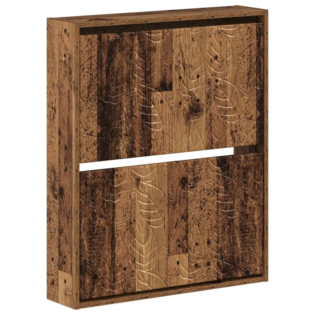Mobiletto per Scarpe da Muro DELFT 71 x 17 x 86 cm Legno antico 897083
