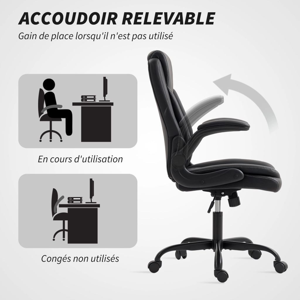 Sedia da ufficio ergonomica con braccioli regolabili, altezza regolabile, funzione basculante ¨C Minimal ¨C Nero