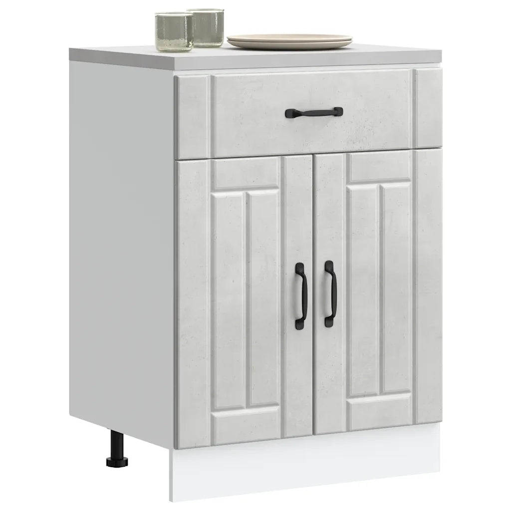 Base da Cucina Lucca Grigio Cemento in Legno Multistrato 853731