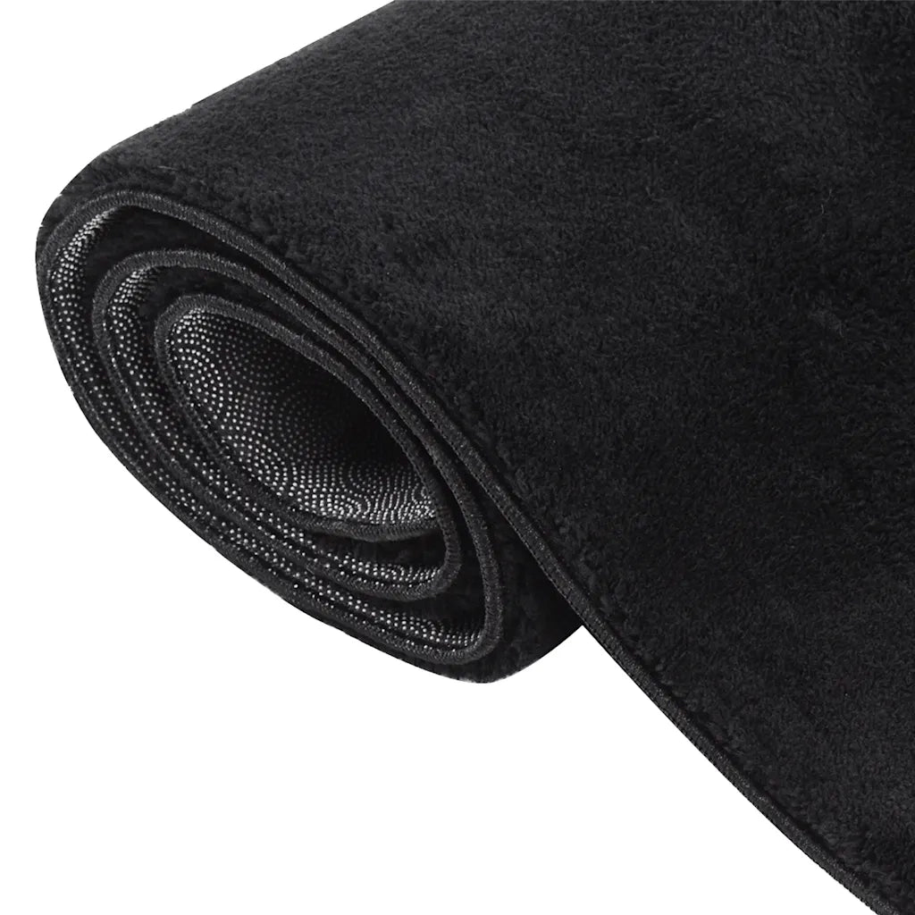Tappeto Lavabile Soffice Pelo Corto 160x230 cm Antiscivolo Nero
