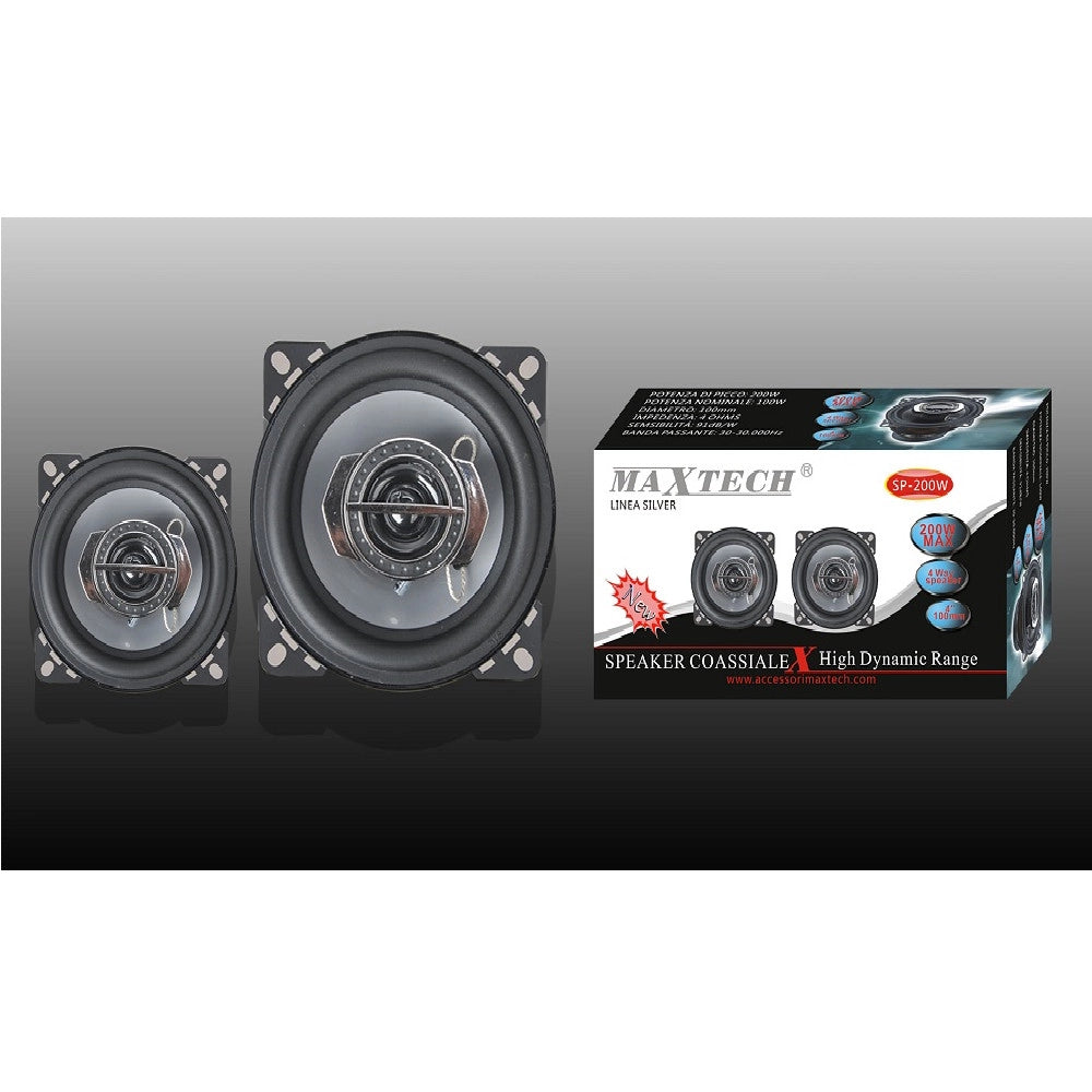 Trade Shop - Casse Per Auto 200w Audio Volume Speaker Coassiale Musica 4 Vie Maxtech Sp-200w -