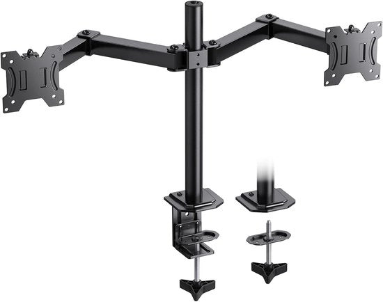Sostegno per Doppia Monitor per Schermi da 13 a 30 Pollici - Braccio Ergonomico per Doppia Monitor con Funzioni di Inclinazione e Rotazione