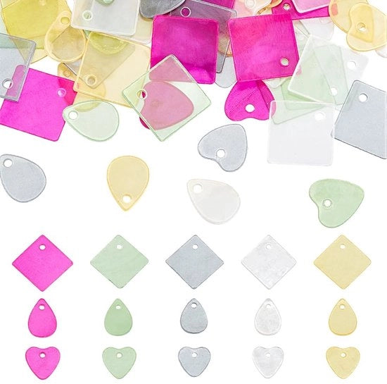 Decorazioni per Matrimonio con Capiz - 150 Pezzi - Pendenti per Artigianato DIY - Decorazioni per Festa di Sposa - Accessori Eleganti - Collane con Capiz