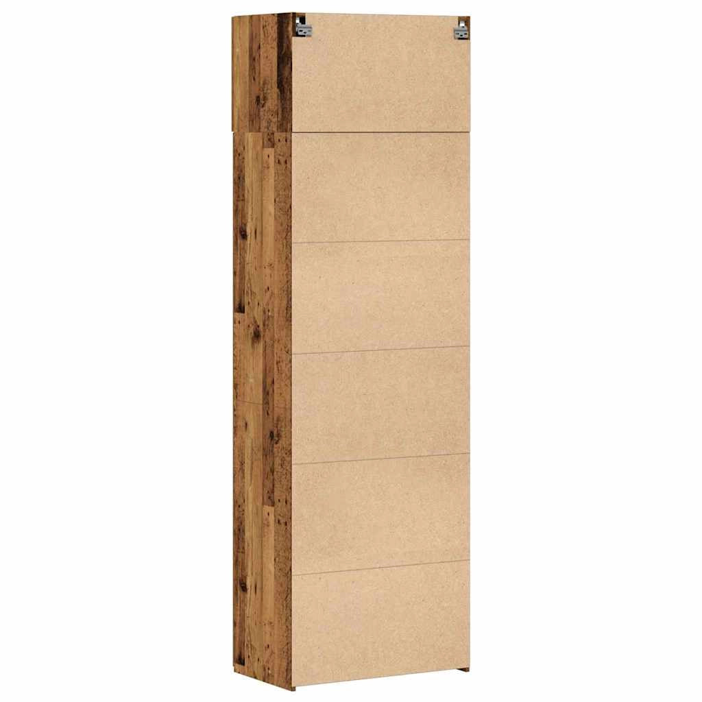 Mobile contenitore a 3 elementi interno funzionale e spazioso 70 x 42,5 x 225 cm legno composito finitura legno anticato 02_0056002